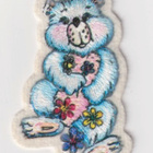 Nalle ja kukat - kangasmerkki - pikkukuva 1