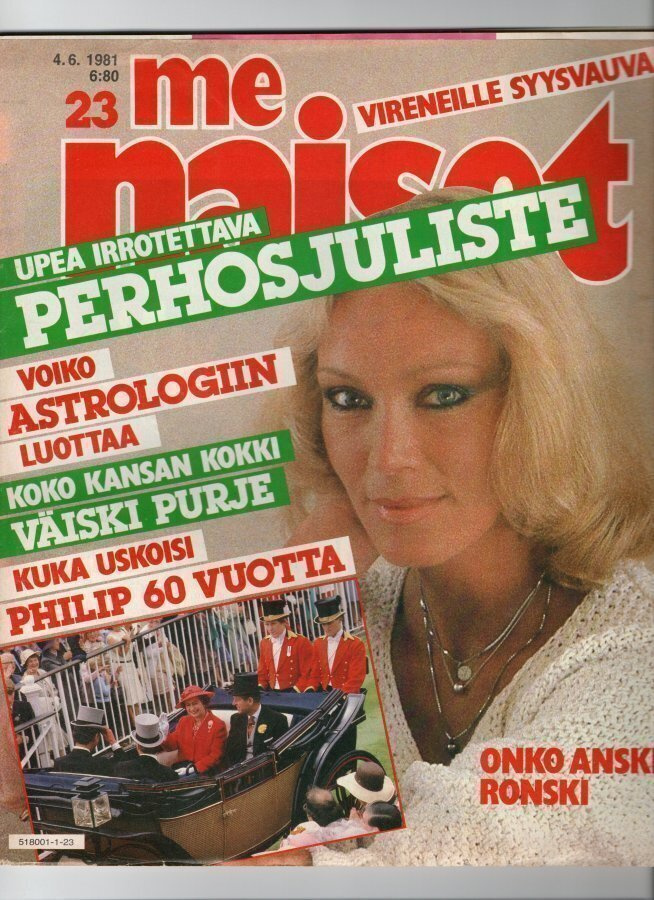 Me Naiset n:o 23 1981 Anna-Liisa. Ringo. Päivi & vauva. Phil