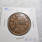 10 penniä 1905 siistikuntoinen lahes kulumaton raha. - pikkukuva 5
