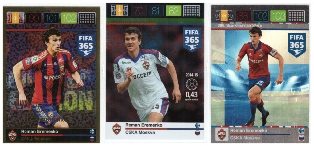 3 x ROMAN EREMENKO CSKA Moskova Erikoiskortteja