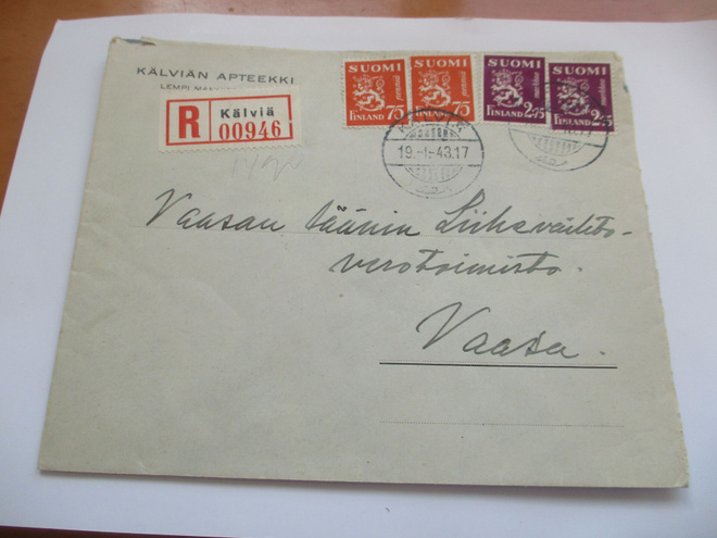 1943 Kälviä Apteekki R kuori