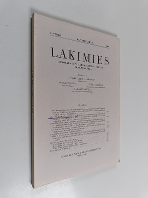 Lakimies 2/1989 : Suomalaisen lakimiesyhdistyksen aikakau...