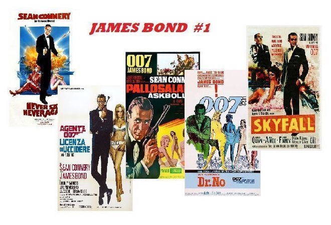JAMES BOND --- julistesetti 5kpl --- 21cm x 30cm #1