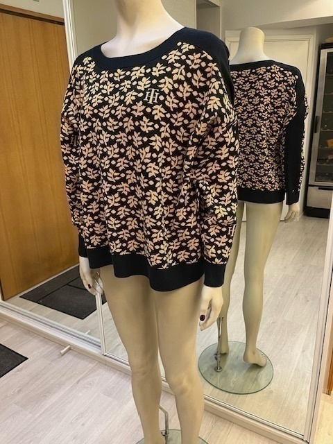 Tommy Hilfiger kelta-musta uusi neule, upea! L koko