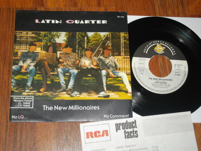 7" LATIN QUARTER - New Millionaires - single 1985  NM +liite