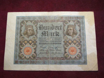100 mark 1920 Saksa-Germany