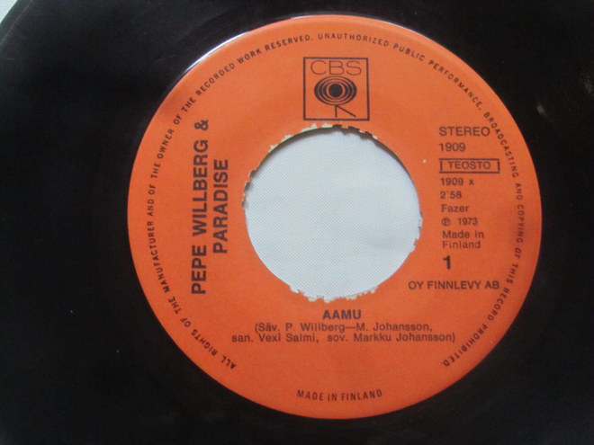 Pepe Willberg & Paradise: Aamu   7" single   1973