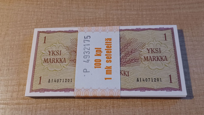 1 mk 1963 AI 4071211 - 20. 10kpl suoraan pakasta. UNC