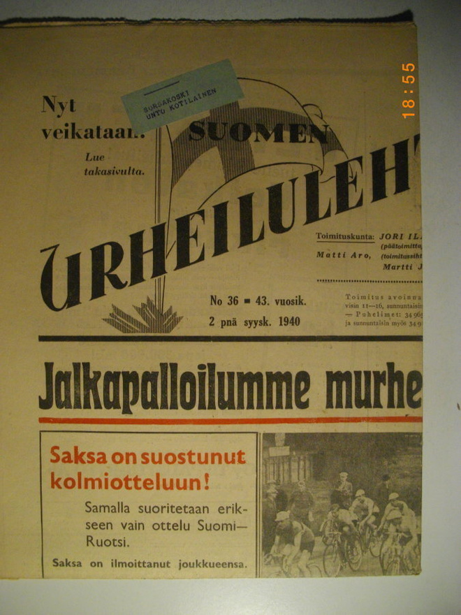 Suomen Urheilulehti Nro 36/1940 (16.3)