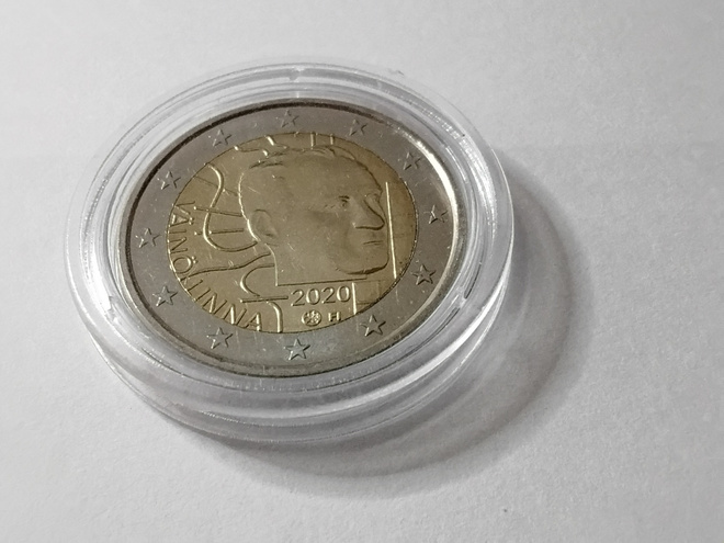 Suomi 2 euro 2020 circ käyttöjuhlaraha Väinö Linna 100v