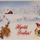 "Tonttu..talo taustalla"-UUSI JOULUKORTTI - pikkukuva 1