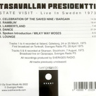 Tasavallan Presidentti - State Visit Live in Sweden 1973 CD - pikkukuva 2