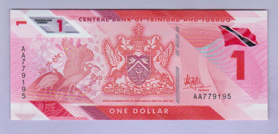 Trinidad and Tobago 1 Dollar v.2020 UNC P-60 (Polymer)