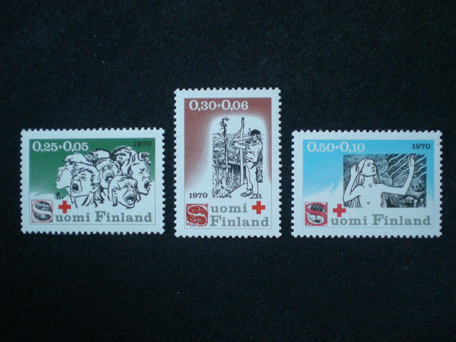 Punainen Risti PR-sarja 1970 - LaPe 672-674 **