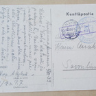 Rintamalle tuli postia, Kenttäp. 1939 + sens. + Esik.leima - pikkukuva 2