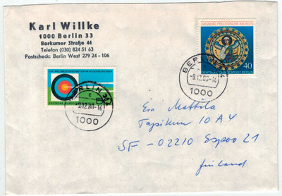 Berlin Mi 599 ym kirje Suomeen