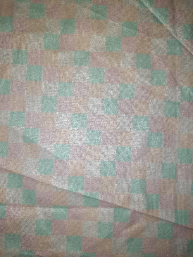 Pastelli ruutu puuvillakangas 60x70cm
