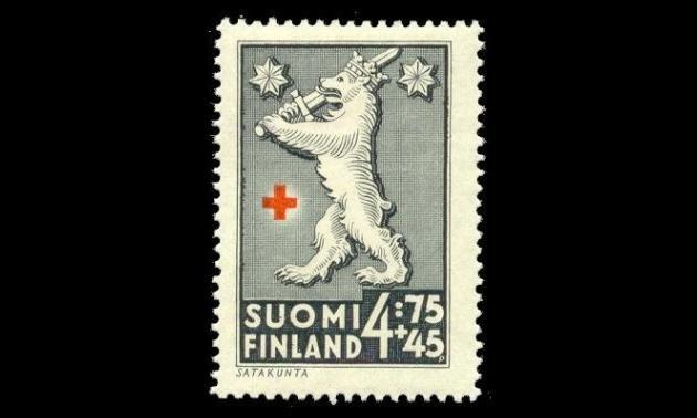 258 ** Punainen risti 4,75mk+45p (1942)