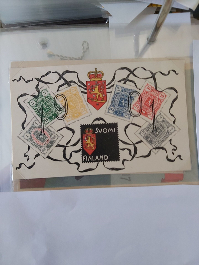 postimerkki aiheinen vaakuna Kortti