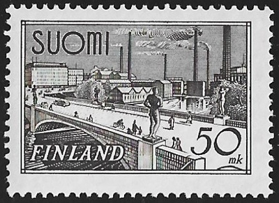 1942 M-30 Tampere 50 mk ruskeanharmaa ** Lape 259 d VSP Lm6