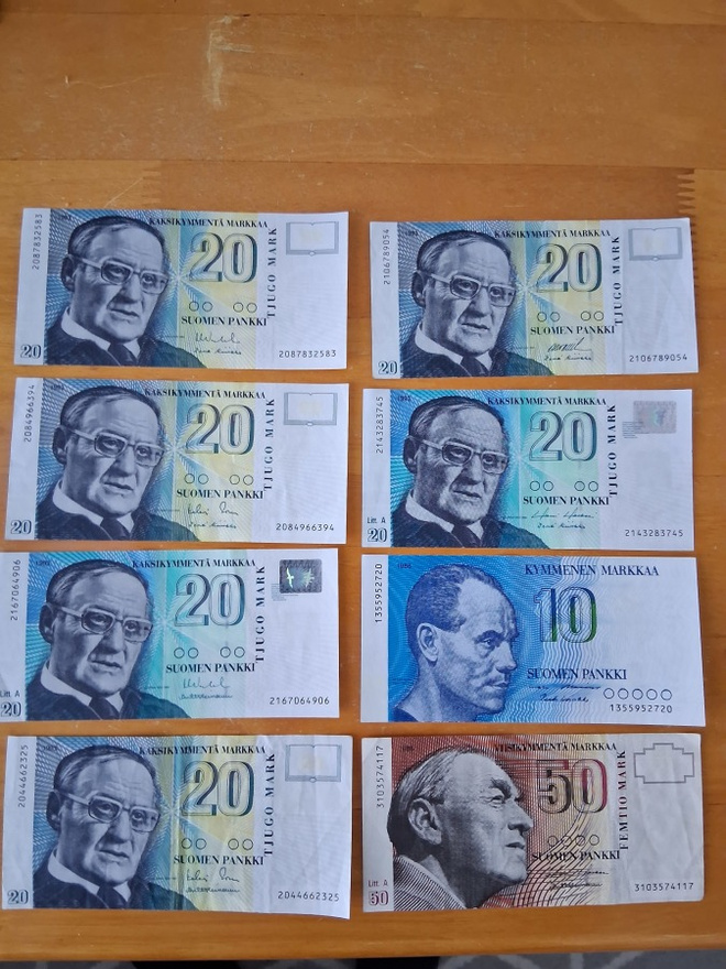 SUOMEN MARKKA SELELIT 8 KPL