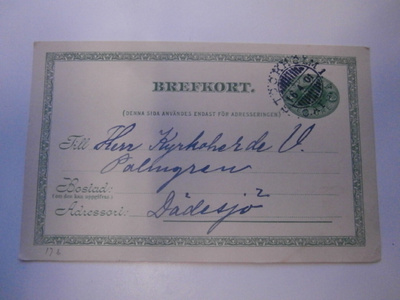 KIRJEKORTTI  1. BREFKORT PV 16.04.1901