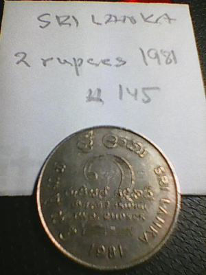 Sri Lanka 2 rupees 1981, km#145