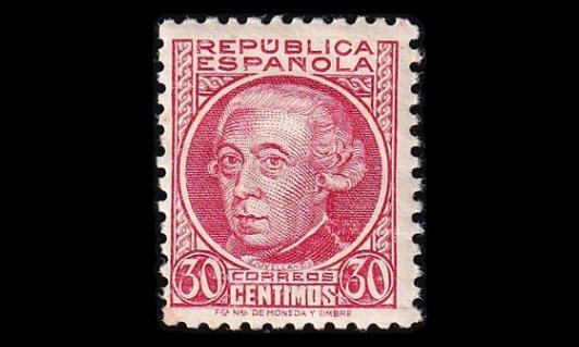 Espanja 639a ** Valtiomies Jovellanos karmiini (1934)