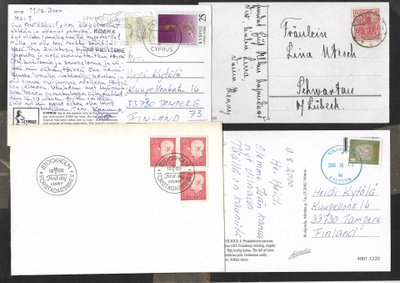 Postilähetyksiä - 20kpl erä ulkomaisia