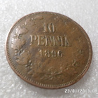 10 penniä 1896 Siistikuntoinen, kulkenut raha, - pikkukuva 3