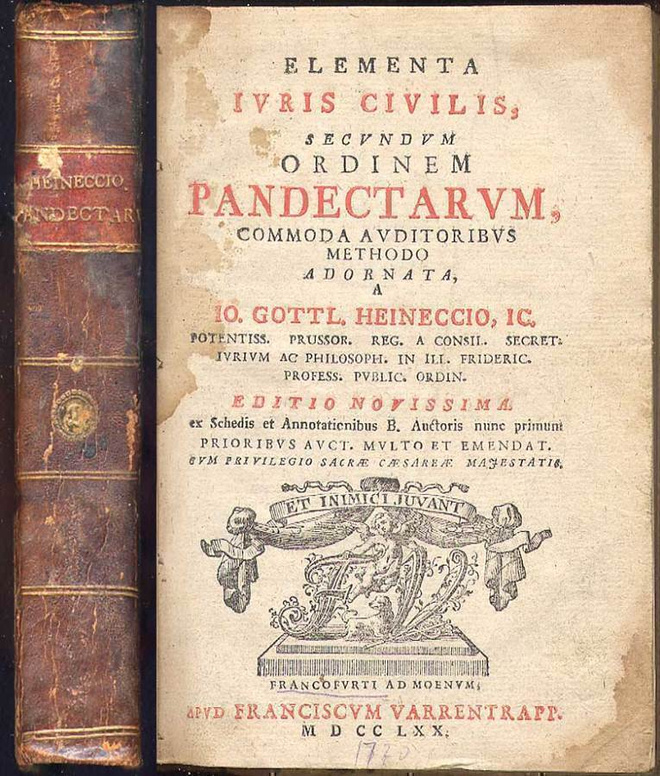 Elementa ivris civilis, secvndvm ordinem Pandectarvm (1770)