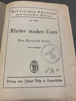 SS / Alfred Rosenberg -kirjalahjoitus, Gottfried Keller