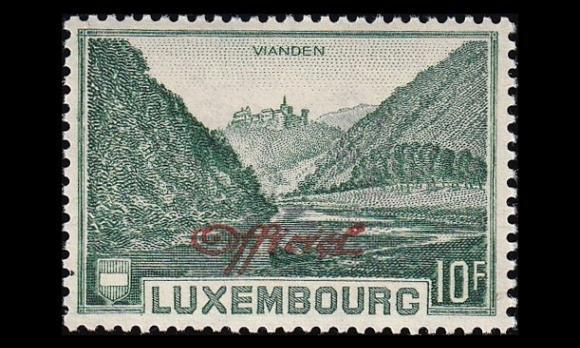 Luxemburg 178 ** Virkamerkki maisema 10 Fr (1935)