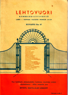 Lehtovuori Ky Lahti - Kuvasto n:o 47 / 1969