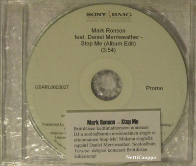 Mark Ronson • Stop Me (Album Edit) PROMO CDr-Single