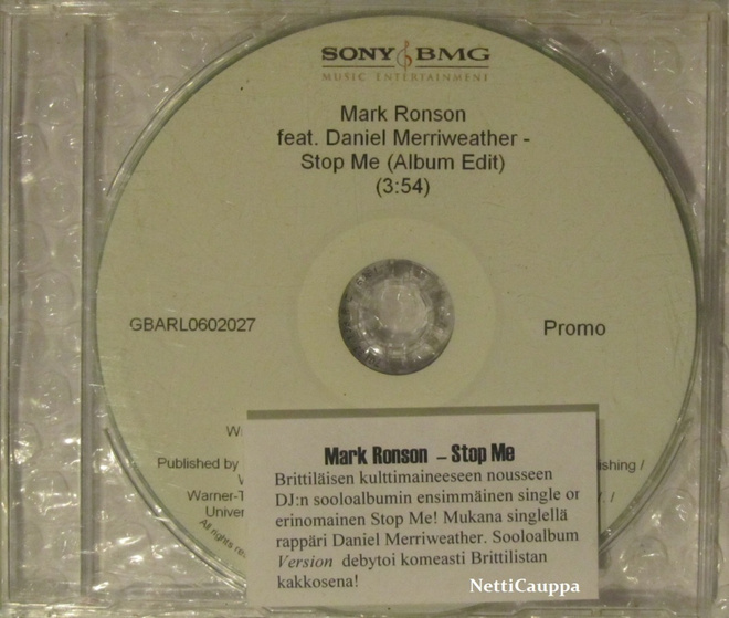 Mark Ronson • Stop Me (Album Edit) PROMO CDr-Single