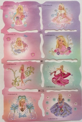 MLP 2144 B - Barbie kiiltokuva-arkki kultahileinen