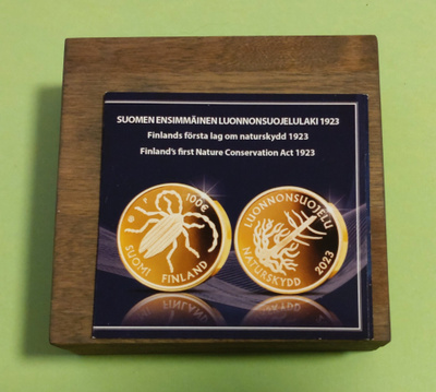 KESÄTARJOUS. Suomi 100 € 2023. Luonnonsuojelulaki 100 vuotta