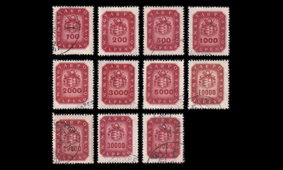 Unkari 905-15 o Käyttösarja vaakuna ja postitorvi (1946)
