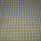 Keltavalkoruudullinen puuvillaverho tankokujalla, 145 x 165 - pikkukuva 1