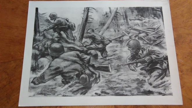 Jatkosota Hyökkäys Sotapiirros Lindeberg 1942
