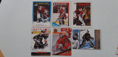 Jääkiekko, maalivahti kortteja Ed Belfour, 6 kpl