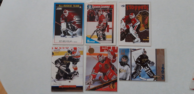 Jääkiekko, maalivahti kortteja Ed Belfour, 6 kpl