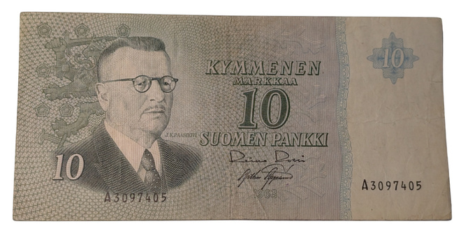10 Markkaa 1963 ilman Litt A3097405