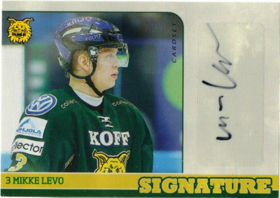 2014-15 Cardset MIKKE LEVO Ilves Signature nimmari