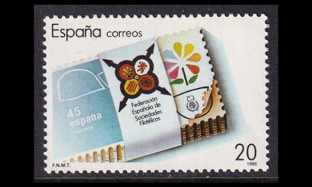 Espanja 2843 ** Filatelistiyhdistys 25v (1988)