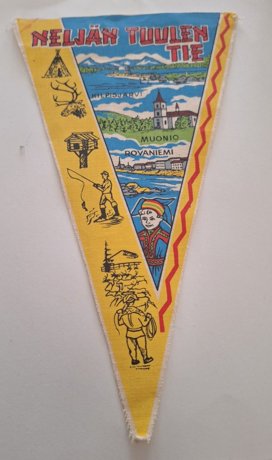 NELJÄN TUULEN TIE Vintage iso matkailuviiri