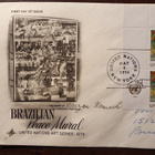 YK FDC-kuori Brazilian Peace Mural 4 postimerkkiä 1974 - pikkukuva 3