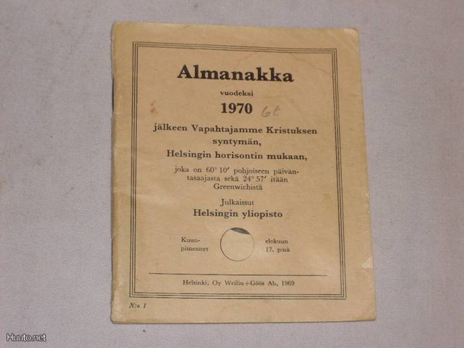 huuda syntymävuotesi almanakka 1970