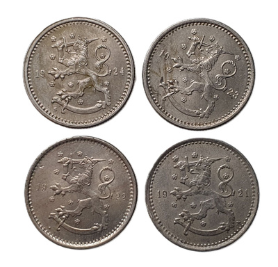 4x 1 Markka / mk 1921-1924